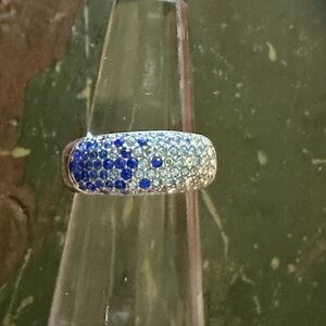 VTG men's ring stamped NAC size 10, shades of blue crystal pave ring